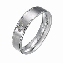 1 Gram White Gold Jewelry Silver Diamond Wedding Band Ring